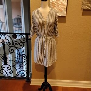 J for Justify Black and White Striped Dress